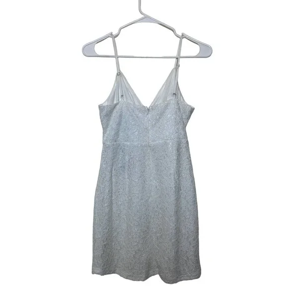 Line & Dot Urban Outfitters Surplice Cutout White Lace Mini Dress Medium NWT - Picture 7 of 8